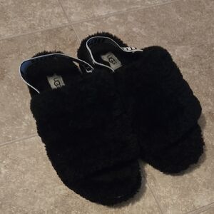 UGG Women’s Black Fur  Sandals Sz.8